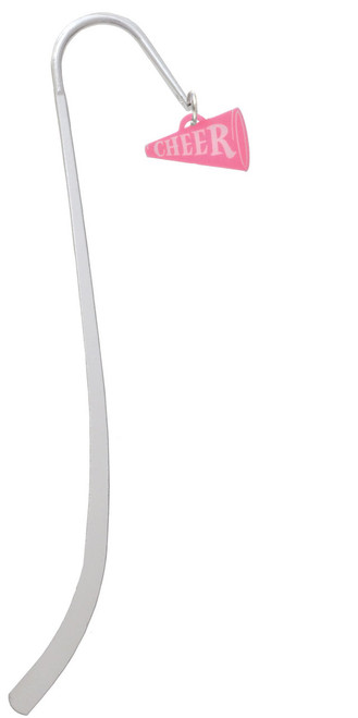 Acrylic 3/4" Hot Pink Cheer Megaphone Charm Bookmark