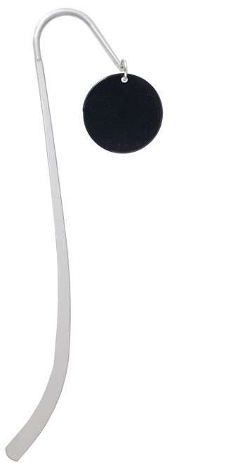 Acrylic 7/8" Disc Black Charm Bookmark