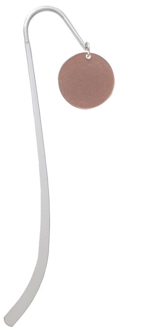 Acrylic 7/8" Disc Rose Gold Tone Charm Bookmark