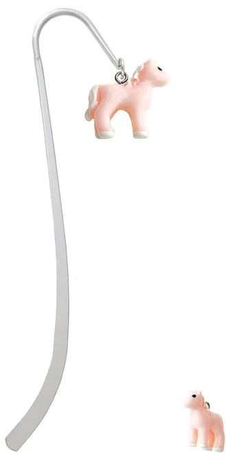 Resin Pink Pony Charm Bookmark