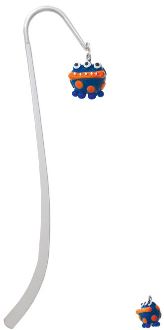 Resin Blue Monster with Orange Dots Charm Bookmark