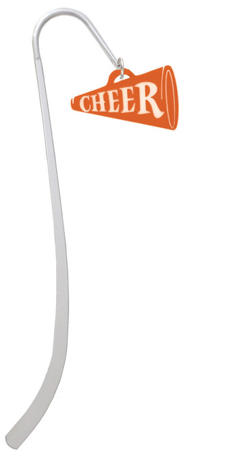 Acrylic 1.25" Orange Cheer Megaphone Charm Bookmark