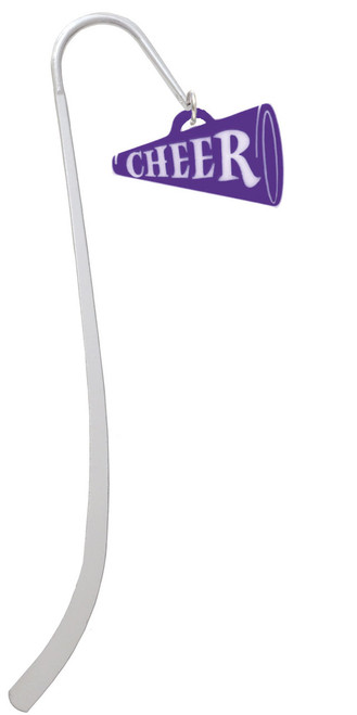 Acrylic 1.25" Purple Cheer Megaphone Charm Bookmark