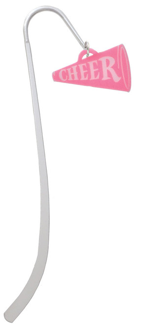 Acrylic 1.25" Hot Pink Cheer Megaphone Charm Bookmark