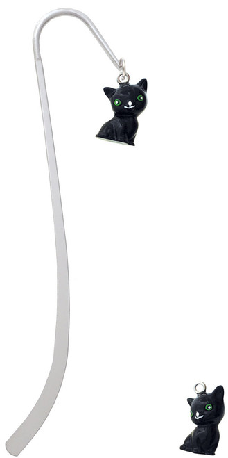 Resin Black Cat Charm Bookmark