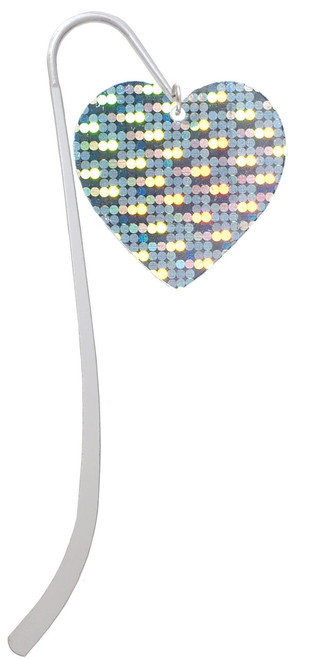 Acrylic Large Hologram Heart Charm Bookmark