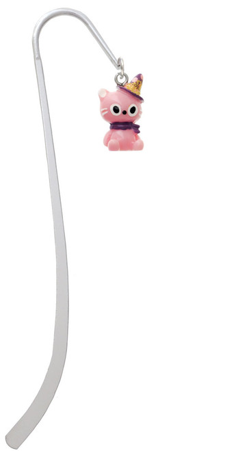 Resin Pink Birthday Kitty Cat Charm Bookmark