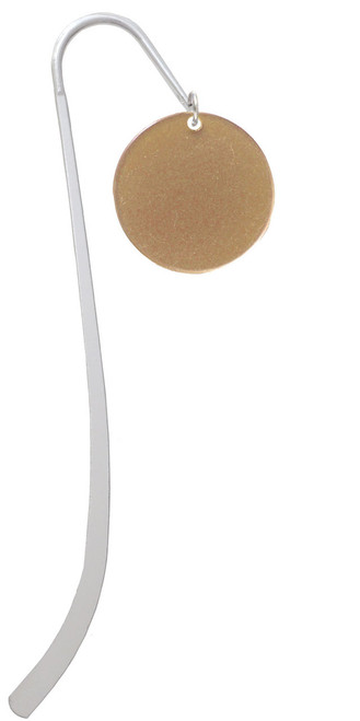 Acrylic 1 1/8" Disc Gold Tone Charm Bookmark