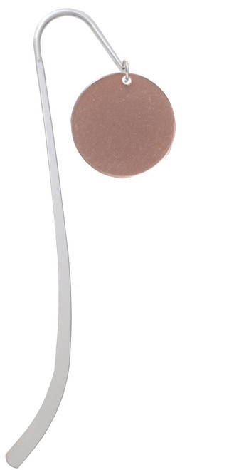 Acrylic 1 1/8" Disc Rose Gold Tone Charm Bookmark