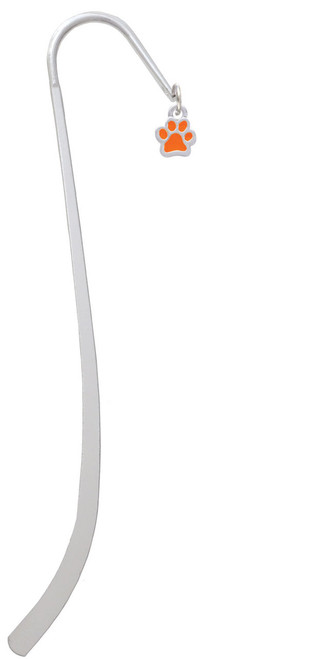 Mini Translucent Orange Paw Charm Bookmark