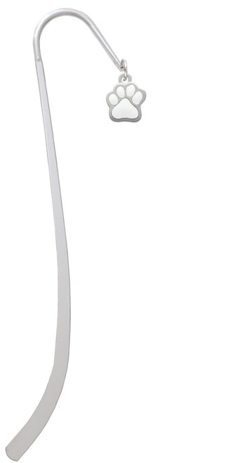 Small White Paw Charm Bookmark