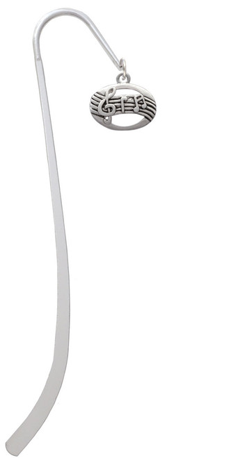 Oval with Music Notes Charm Bookmark