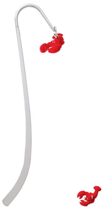 Resin Curved Red Lobster Charm Bookmark