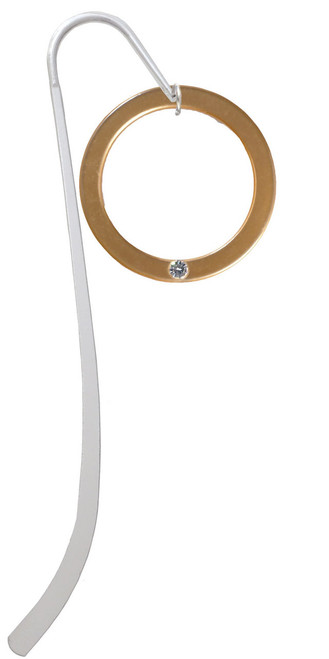 Acrylic 1 1/2" Ring with 4mm Crystal Gold Tone Charm Bookmark