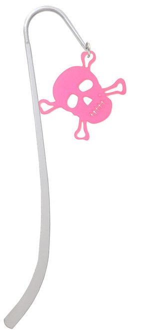 Acrylic Large Pink Skull Charm Bookmark
