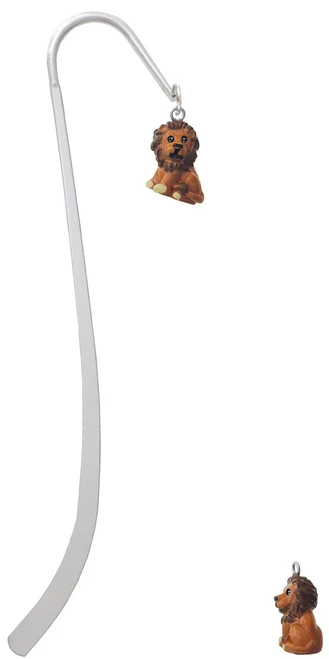 Resin Tan Lion Charm Bookmark