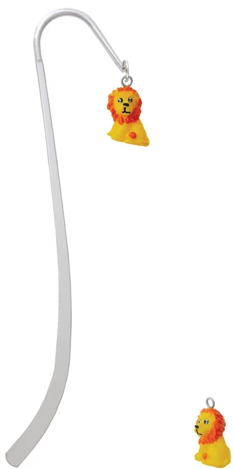 Resin Yellow Lion Charm Bookmark
