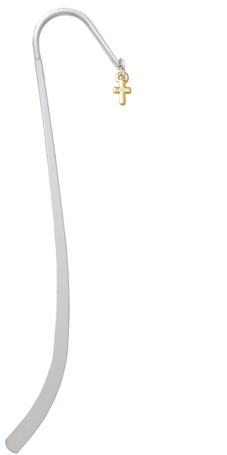 Gold Tone Super Mini Simple Cross Charm Bookmark