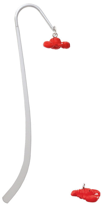 Resin Puffy Red Lobster Charm Bookmark