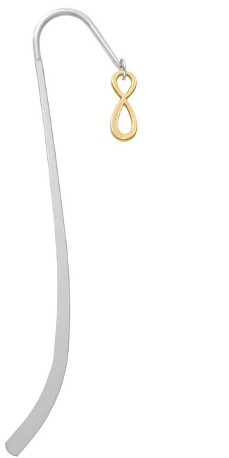 Medium Elegant Gold Tone Infinity Sign Charm Bookmark