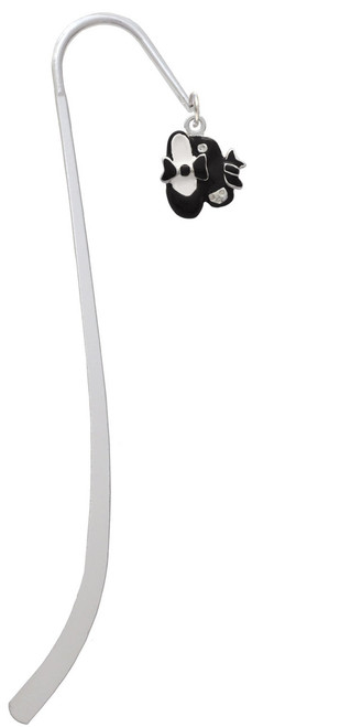 Black Enamel Tap Shoes Charm Bookmark