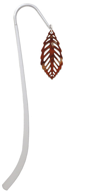 Acrylic Medium Leaf Pearly Brown Charm Bookmark