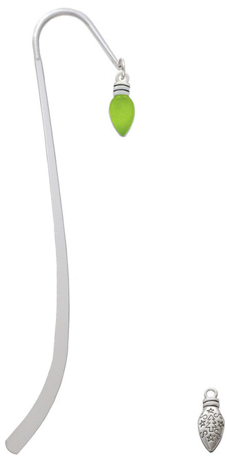 Christmas Lights - Lime Green Resin Charm Bookmark