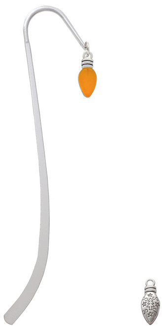 Christmas Lights - Hot Orange Resin Charm Bookmark