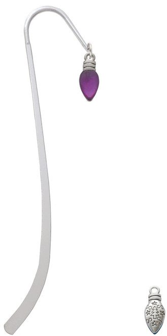 Christmas Lights - Purple Resin Charm Bookmark