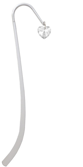 Clear Crystal Heart Charm Bookmark