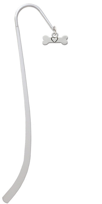 Dog Bone with Heart Charm Bookmark