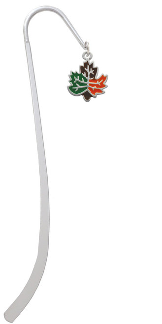 Large Enamel Fall Leaf Charm Bookmark