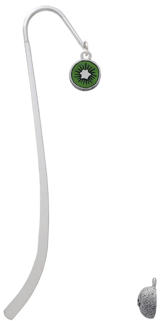 3-D Green Enamel Kiwi Charm Bookmark