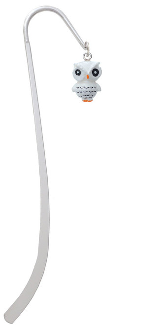 Resin White Snow Owl Charm Bookmark