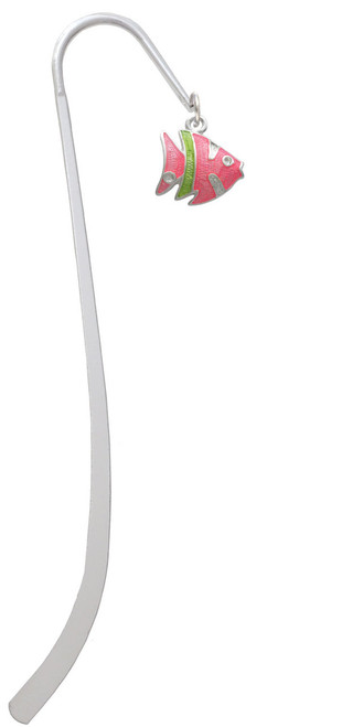 Hot Pink Tropical Fish with Lime Green Stripe Charm Bookmark