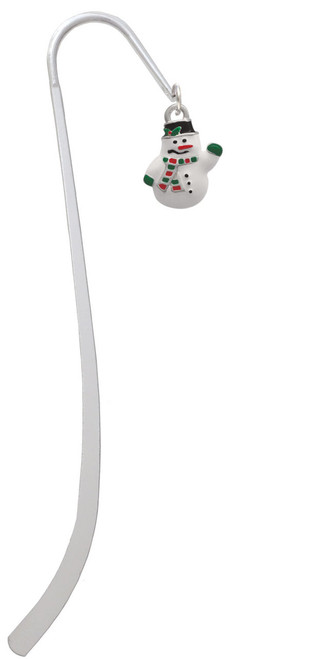 White Enamel Snowman Charm Bookmark