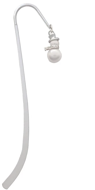 Imitation Pearl Snowman Charm Bookmark
