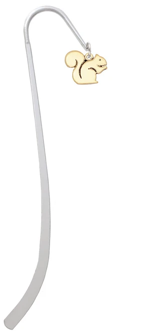 Gold Tone Squirrel Charm Bookmark
