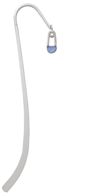 2-Sided Blue Baby Safety Pin Charm Bookmark