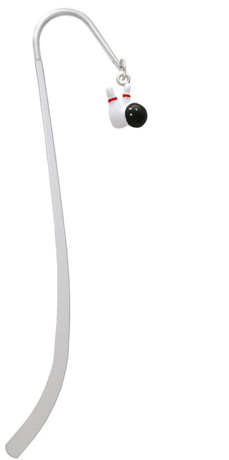 Bowling Pins with Bowling Ball Charm Bookmark