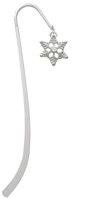 Snowflake with Clear Crystal Charm Bookmark