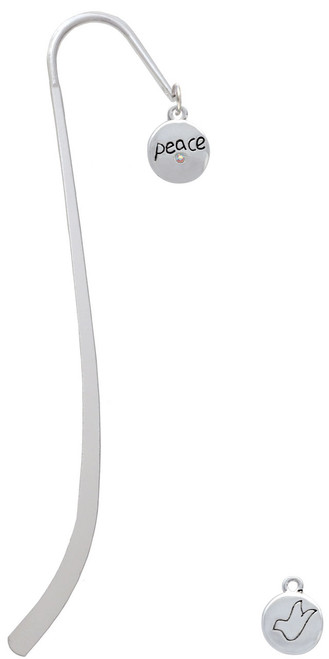 Peace with AB Crystal and Dove Charm Bookmark