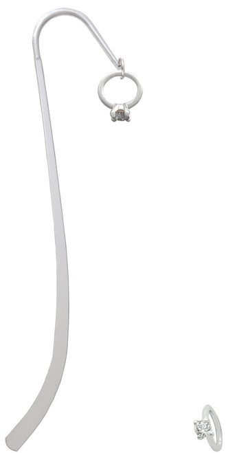 Small Engagement Ring with Crystal Charm Bookmark