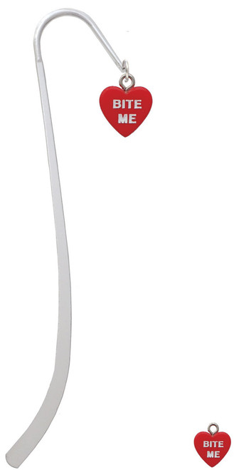 Acrylic Red "Dream On / Bite Me" Heart Charm Bookmark