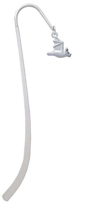 3-D Flying Bat with Crystals Charm Bookmark