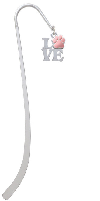 Love with Pink Paw Charm Bookmark