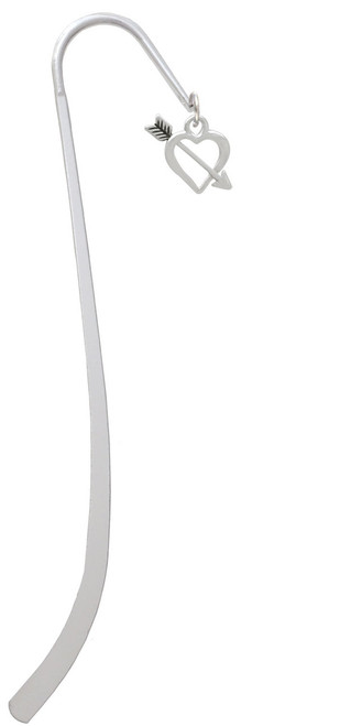 Open Heart with Feathered Arrow Charm Bookmark