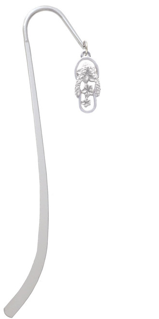 White Open Plumeria Flower Flip Flop Charm Bookmark