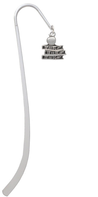 Antiqued School Books with an Apple Charm Bookmark