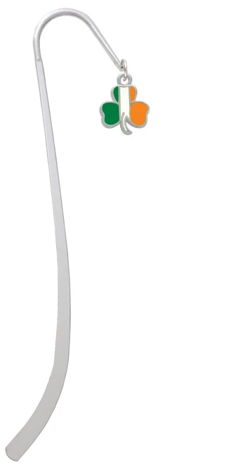 2-D Irish Flag Shamrock Charm Bookmark